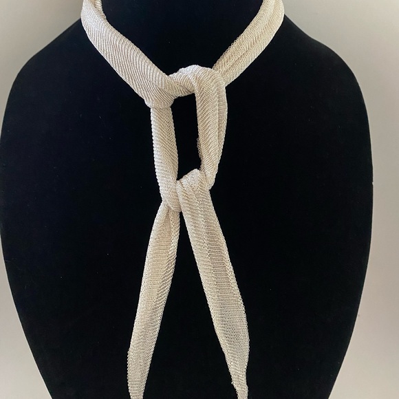 Tiffany & Co. Elsa Peretti Silver Mesh Scarf Necklace with Matching Earrings - Picture 3 of 16